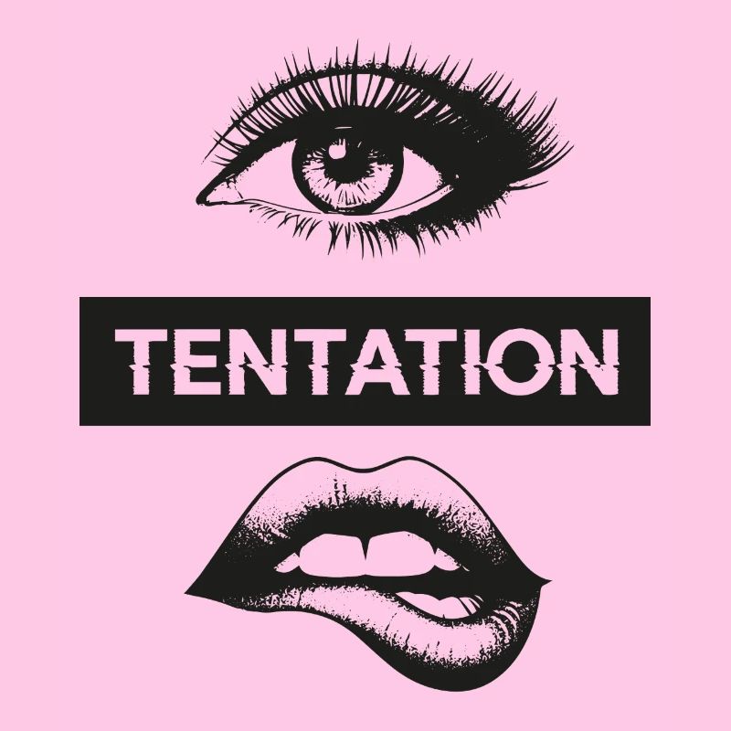 Tentation: Œil et Lèvres Noir Blanc