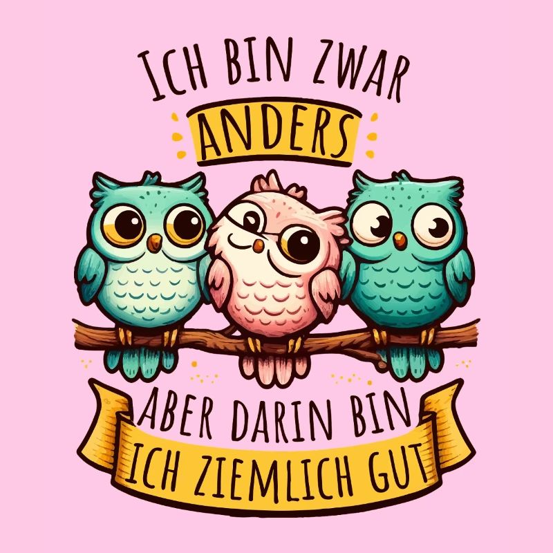 Anderssein – Eulen mit Spruch & Persönlichkeit