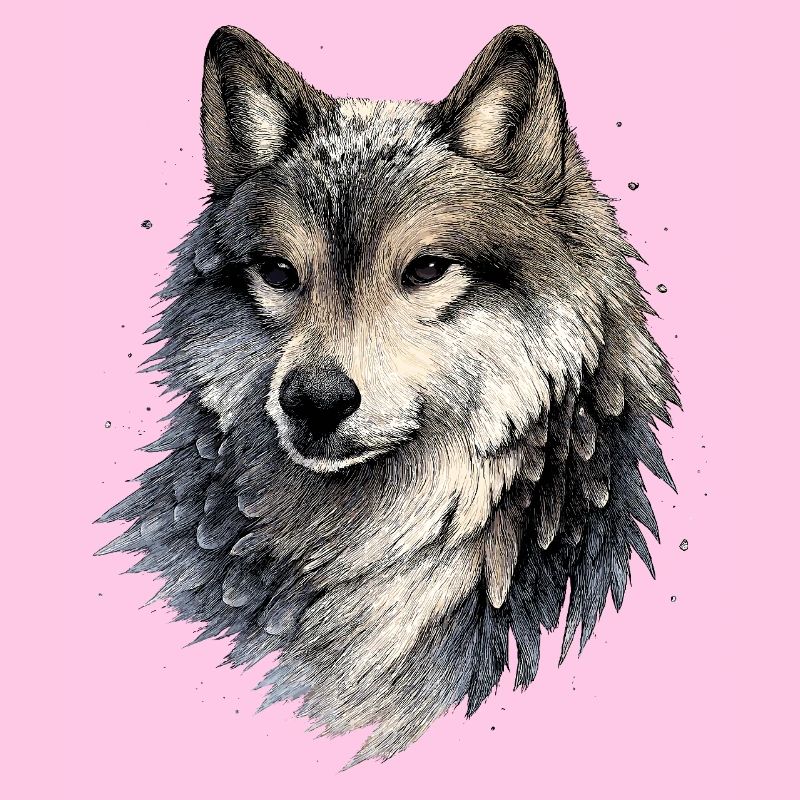 Nebelwolf dans le style aquarelle