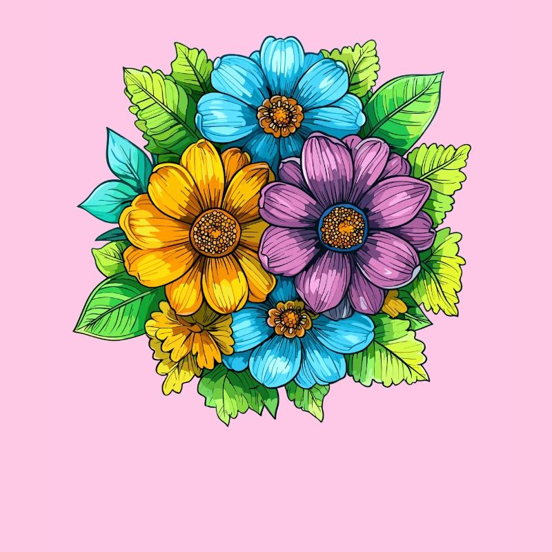Lebendige Farbblumen Bouquet