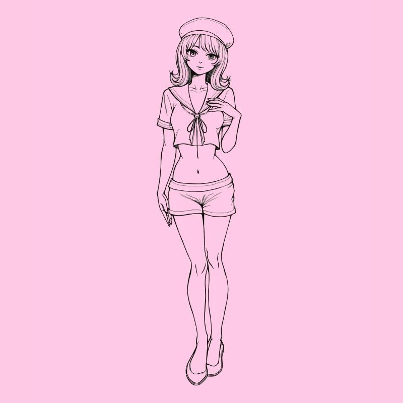 Style rétro Pin-up Sailor Navy
