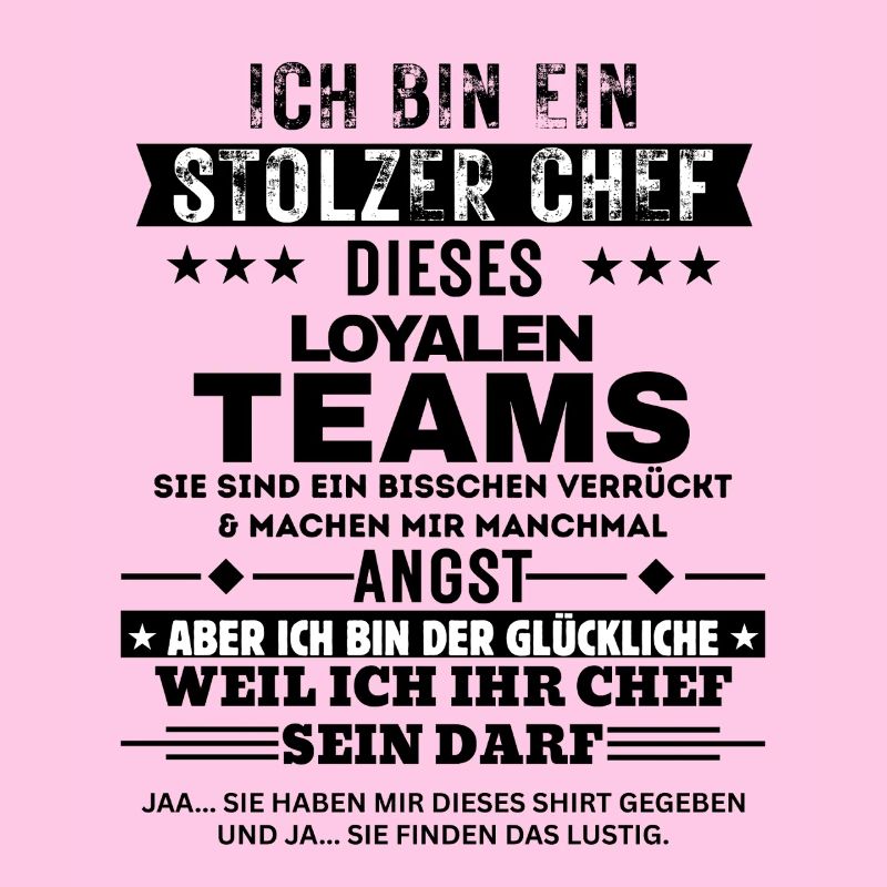 Stolzer Chef von einem loyalen Team