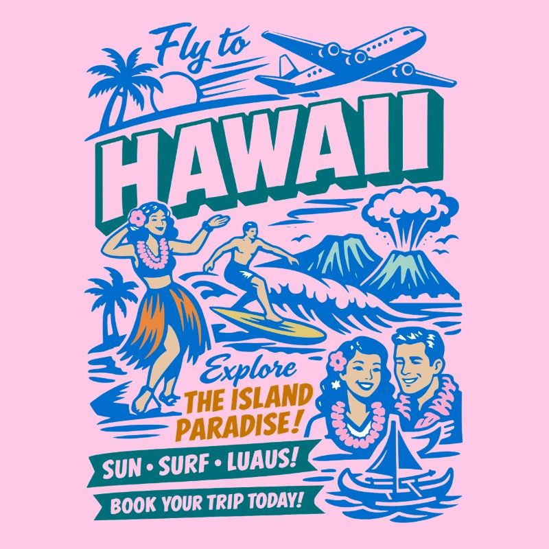 Hawaii Dream Trip 50s Poster
