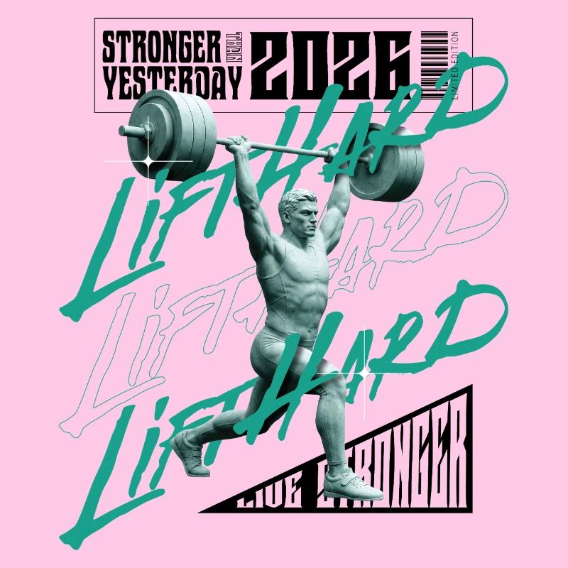Gewichtheber-Mann, lila-rosa dunkle Version