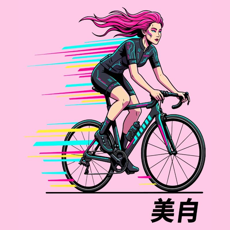 Neon Sprint Cyclist