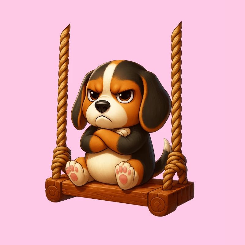 Balançoire de terrain de jeux de jeux animés Grumpy Beagle