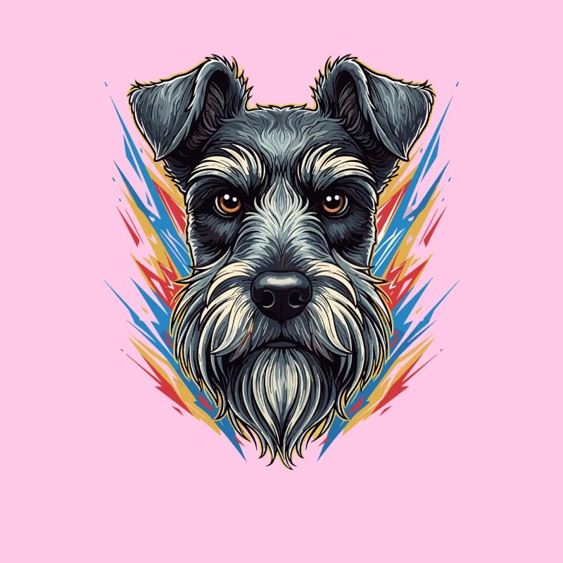 Farbexplosion Schnauzer Portrait
