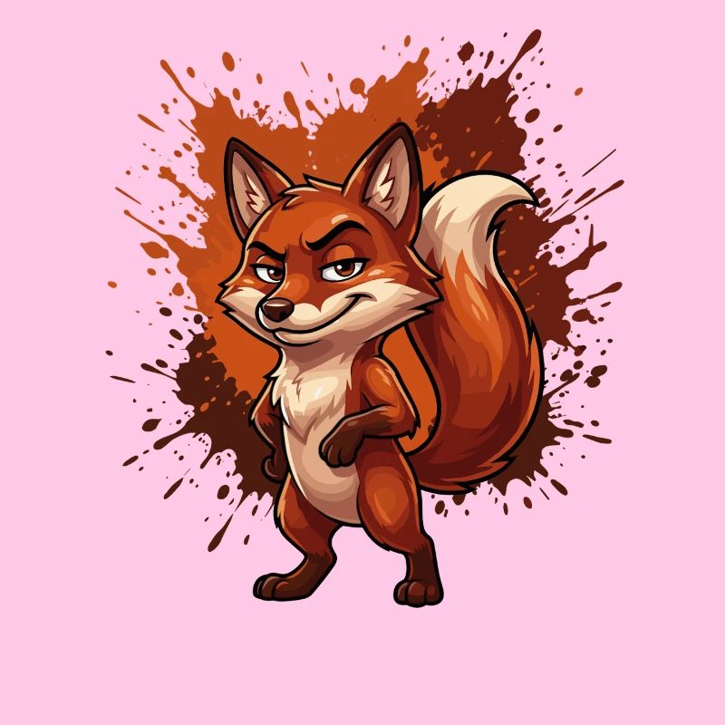 Renard Coquin en éclaboussure néon