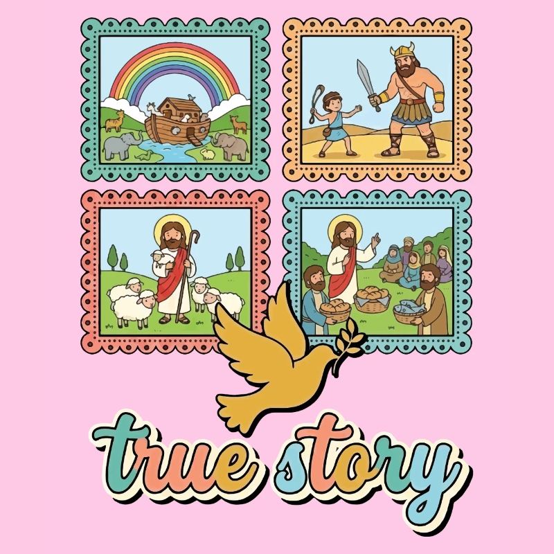 True Story Bible Panels with Rainbow