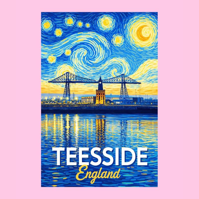 Pont néon de Teesside en Angleterre