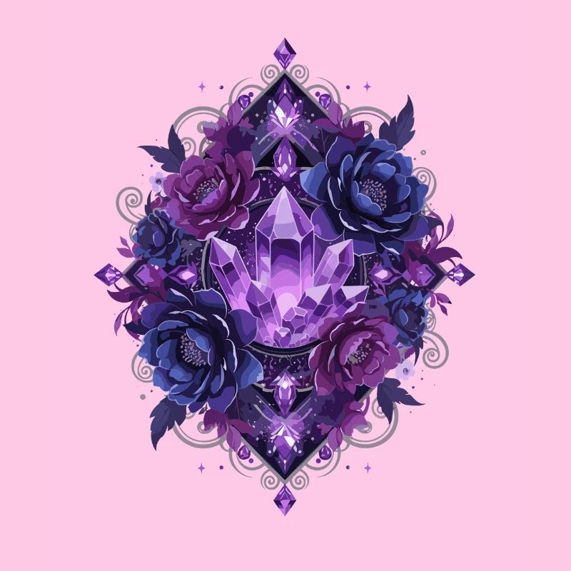 Violette Kristallblüten Mandala