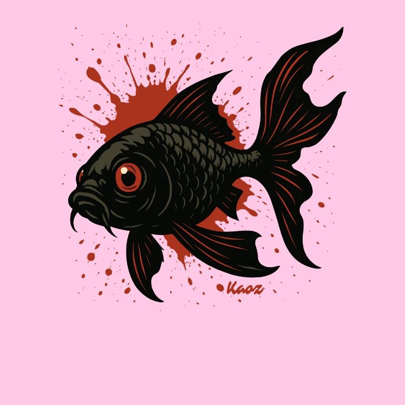Éclaboussures de carpes koi : Poisson noir