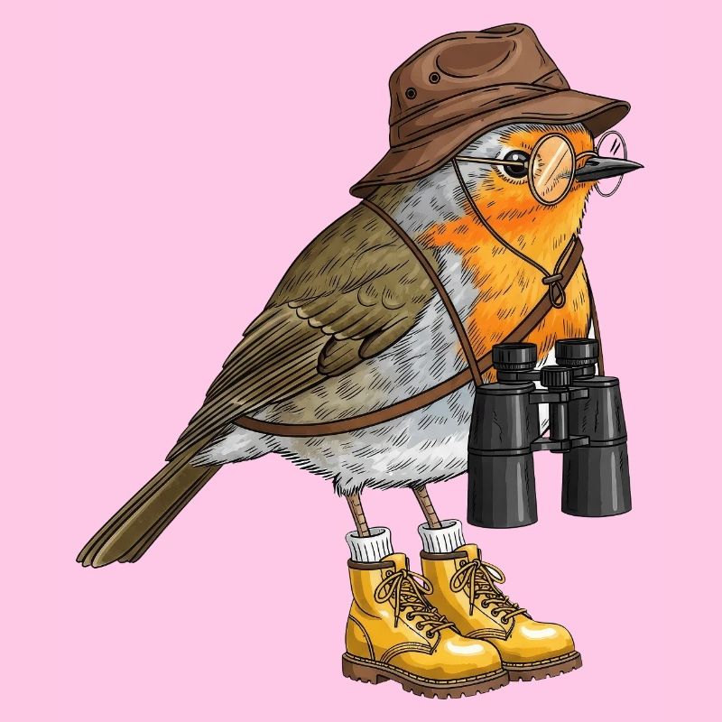 Explorer Robin with Binoculars