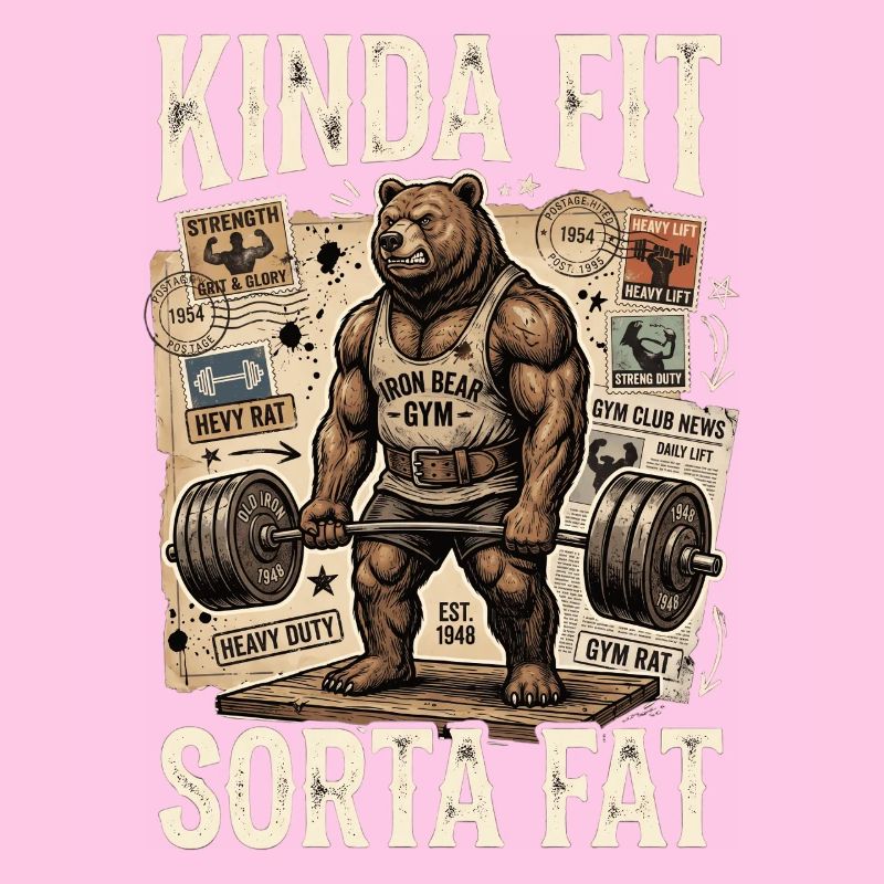 Kinda Fit Sorta Fat Bear Weightlifting