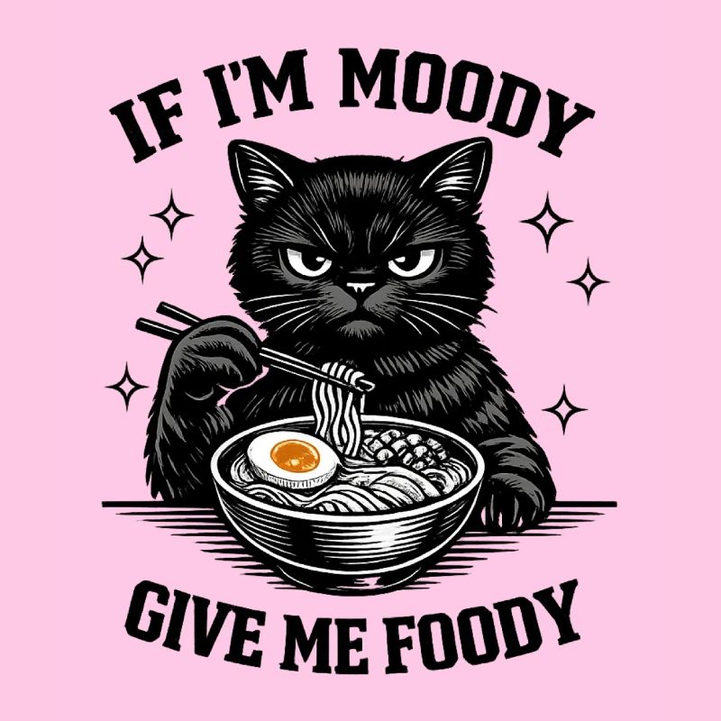 Atmospheric Cat Ramen Illustration Hungry