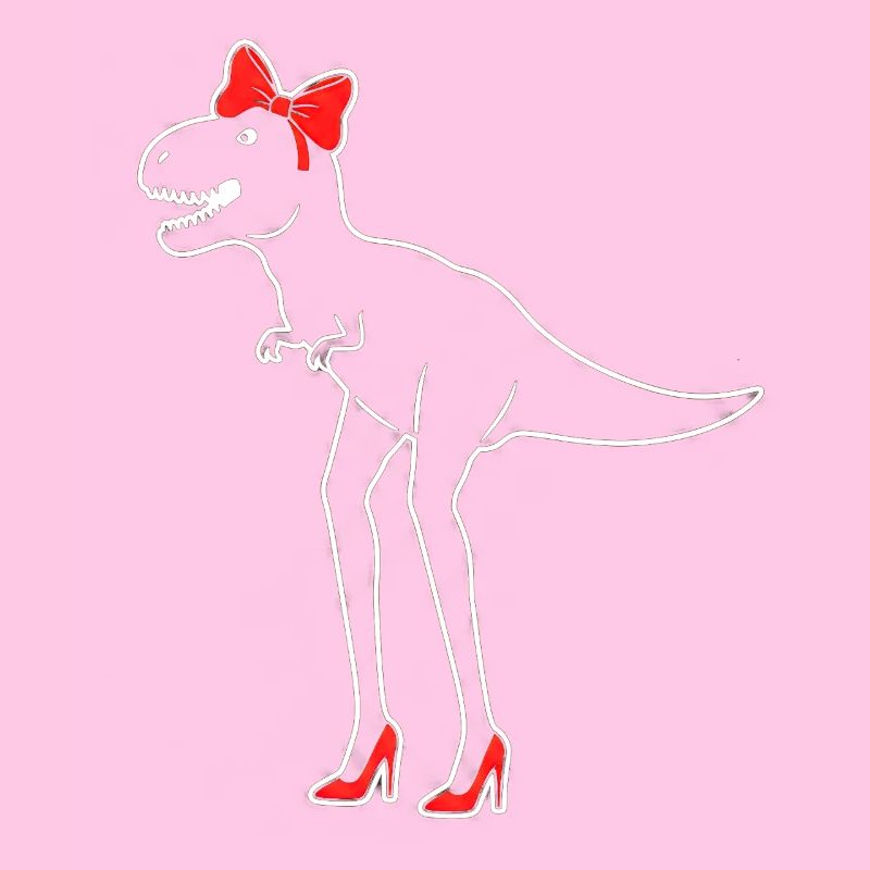 Dino Diva with Red High Heels