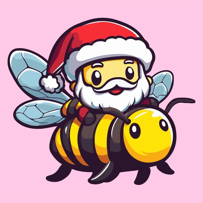 Biene Weihnachtsmann Cartoon