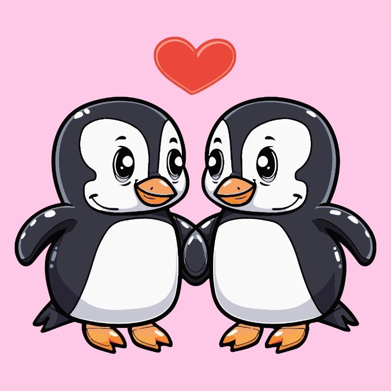 Pinguin Paar Herz