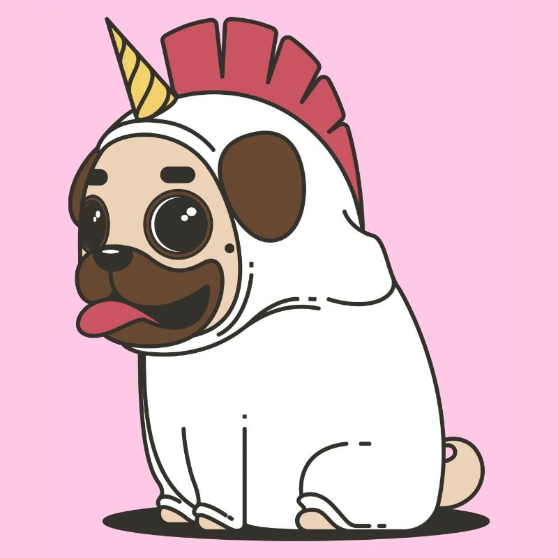 Knuffiger Einhorn Mops