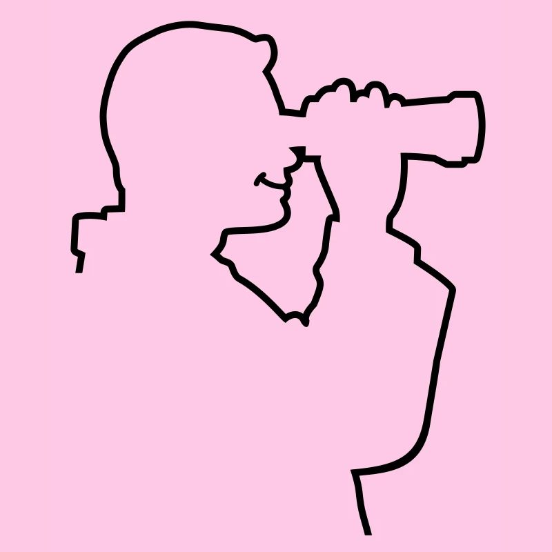 A man looks through his binoculars
