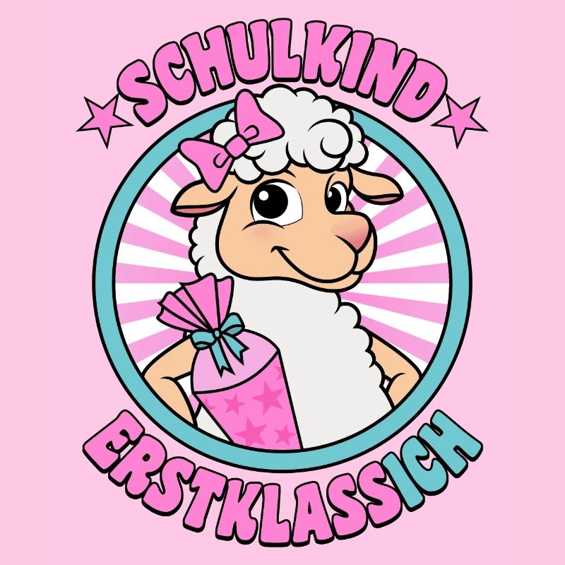 Schulkind Erstklassich Schäfchen Einschulung