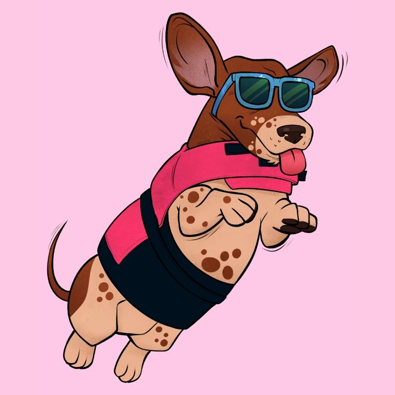 Fliegende Hunde mit Sonnenbrille
