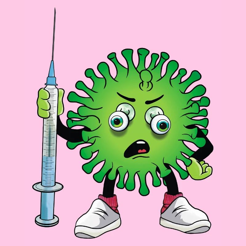Virus mit Spritze