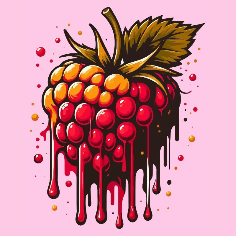 Two-tone dripping raspberry