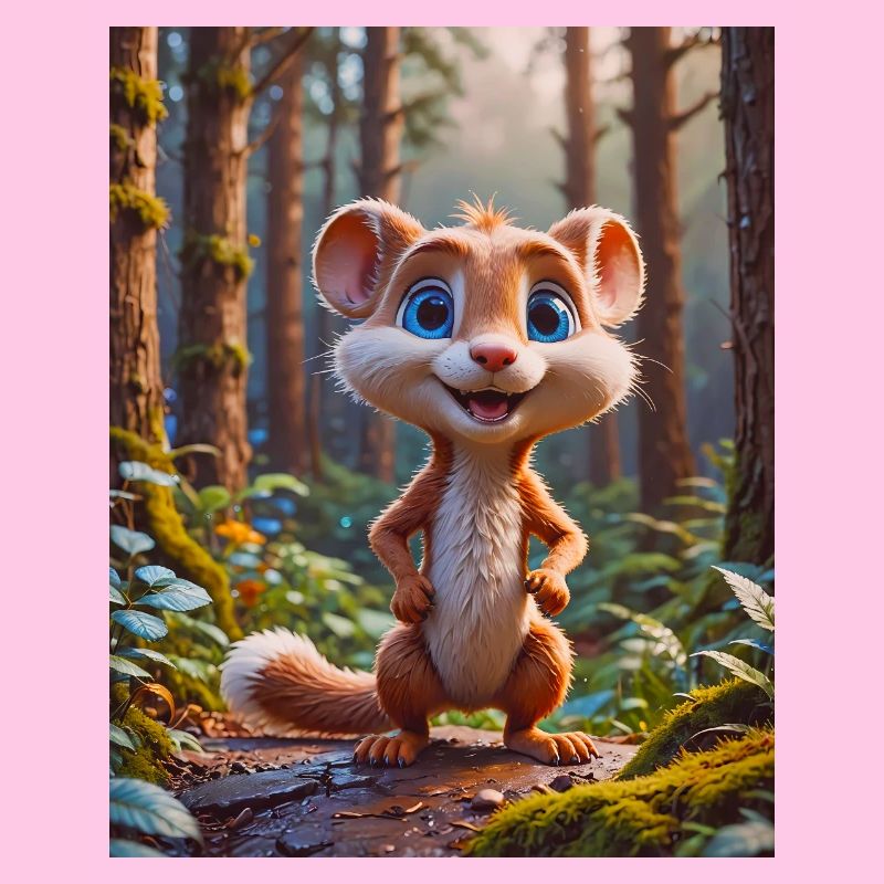 super cute animals in a forest – weasel