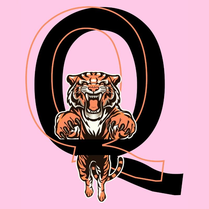 Buchstabe Q Tiger - Geschenkidee