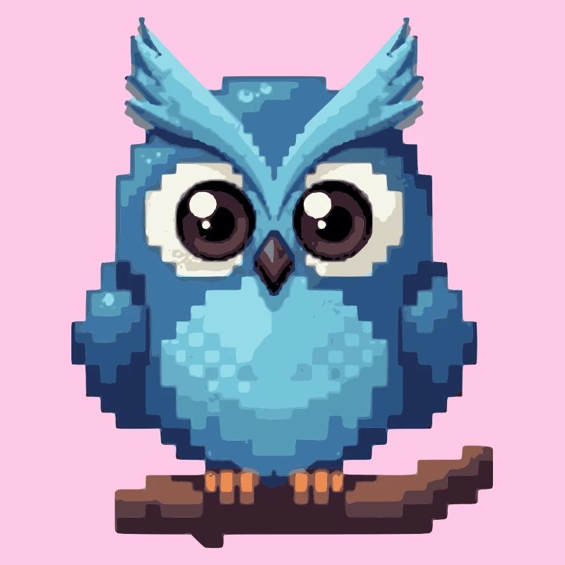 Pixel Eule – Retro 8-Bit Style