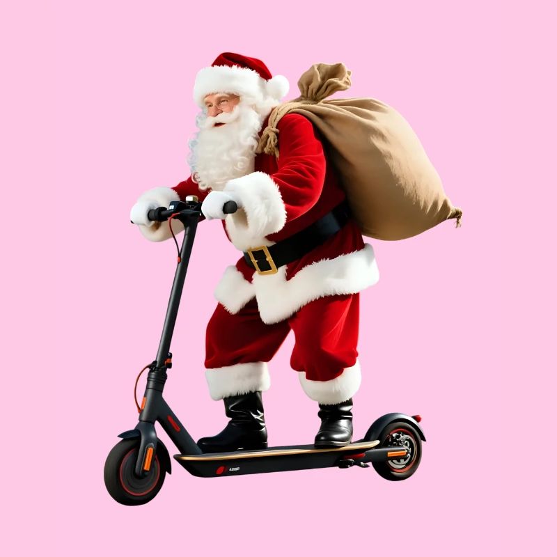 Weihnachtsmann auf Roller