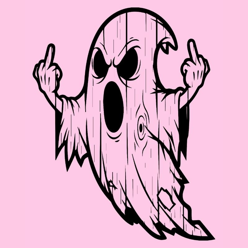 Geist mit Mittelfinger-Geste