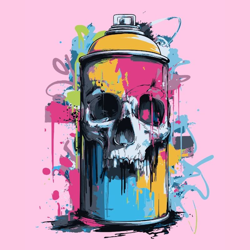 Spray à graffitis de crâne
