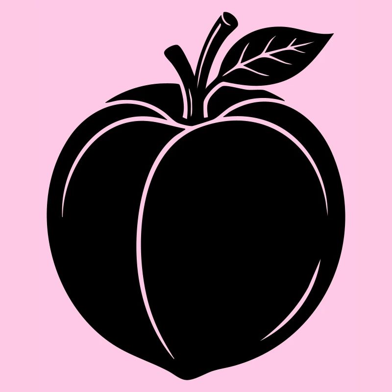 Pfirsichfrucht-Silhouette