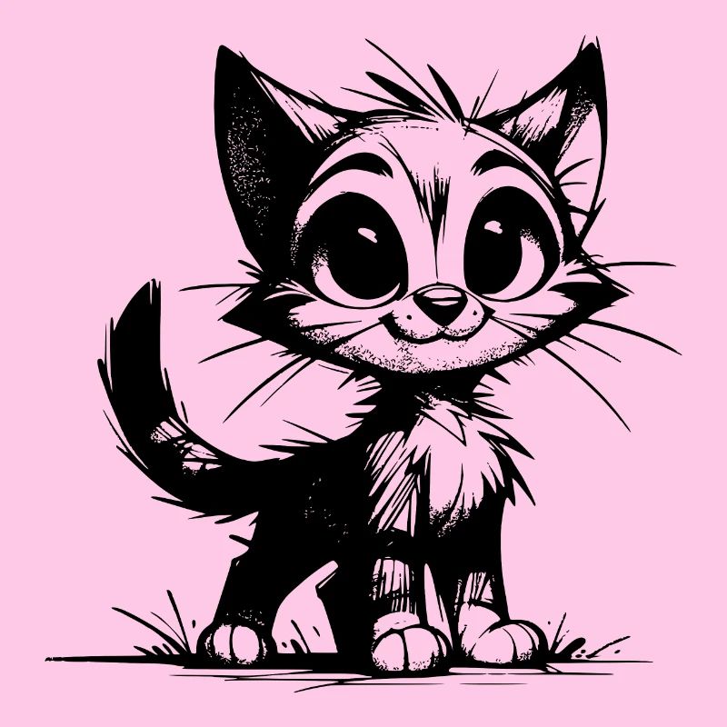 Mignon petits chats bébé dessin au crayon