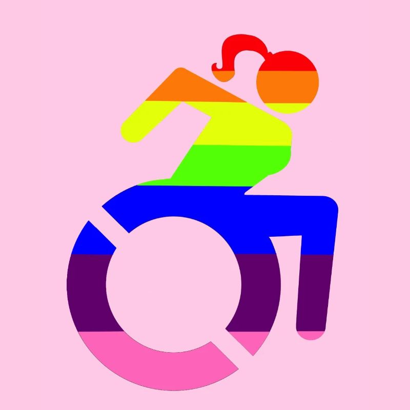 Rollstuhlmädchen LGBTQ-Symbol #