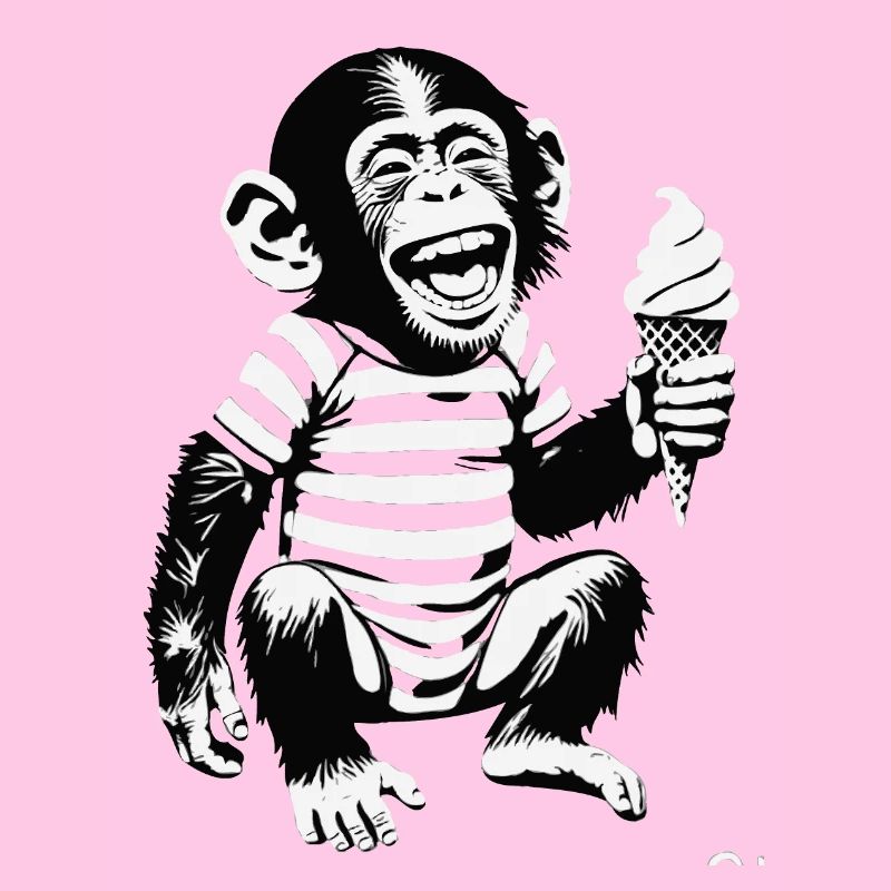 Verspielter Affe mit Eiscreme-Design