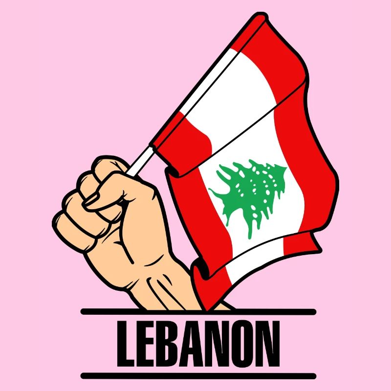 Flagge Libanon faust text LIBANON