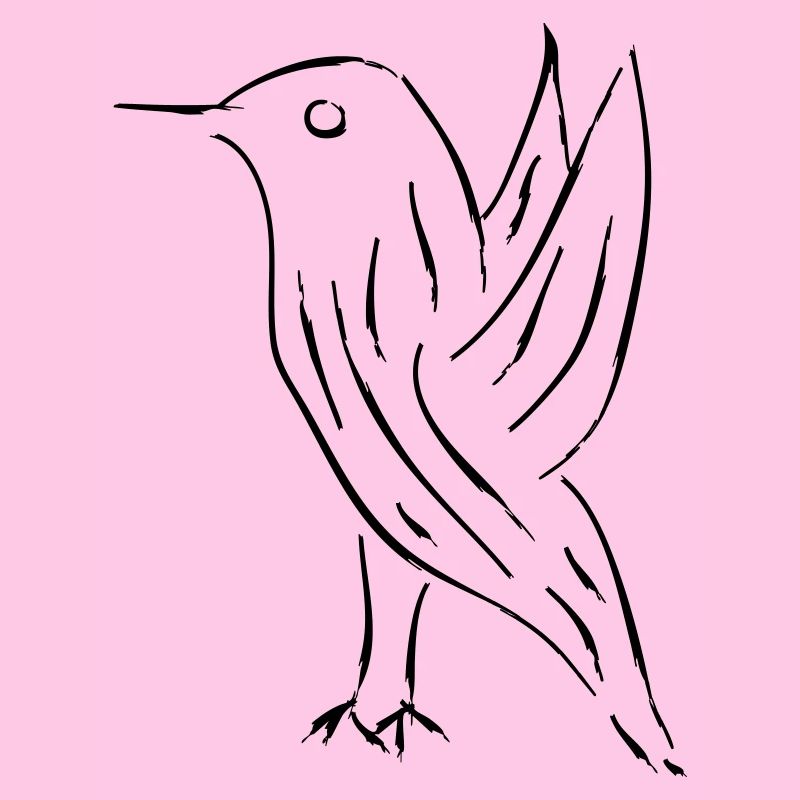 Vogel im japanischen Kalligraphie-Stil