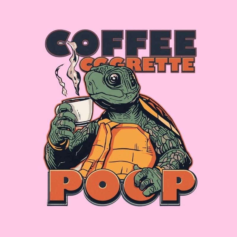 Lizard Schildkröte Kaffee Kippe Gaffel Zigarette
