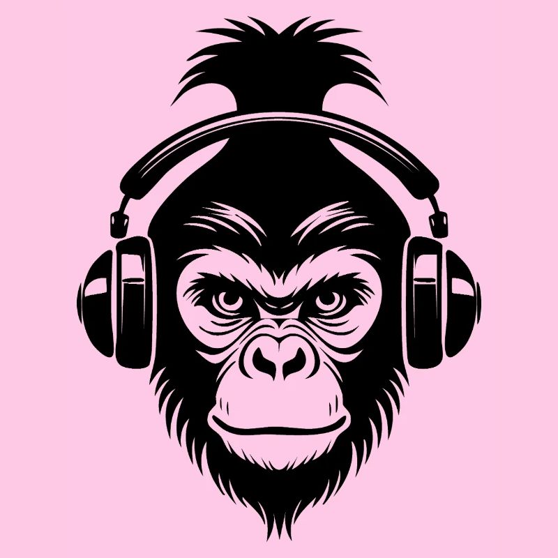 Relaxed Monkey Wireless Headphones Cafe Shirt