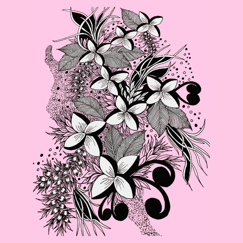 Lignes de fleurs monochromes