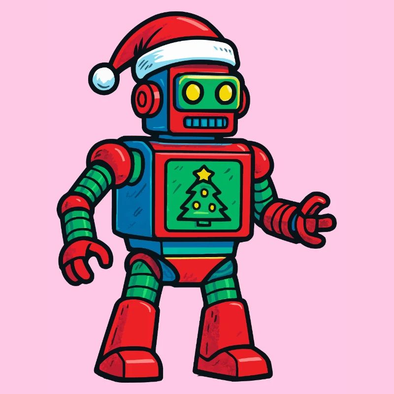 Robot avec sapin de Noël