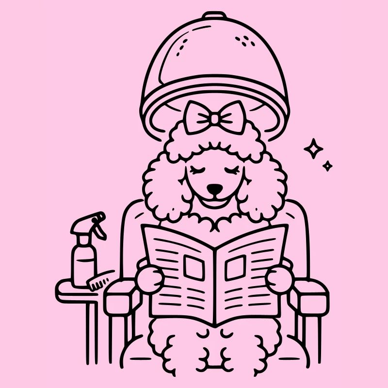 Caniche chez le coiffeur