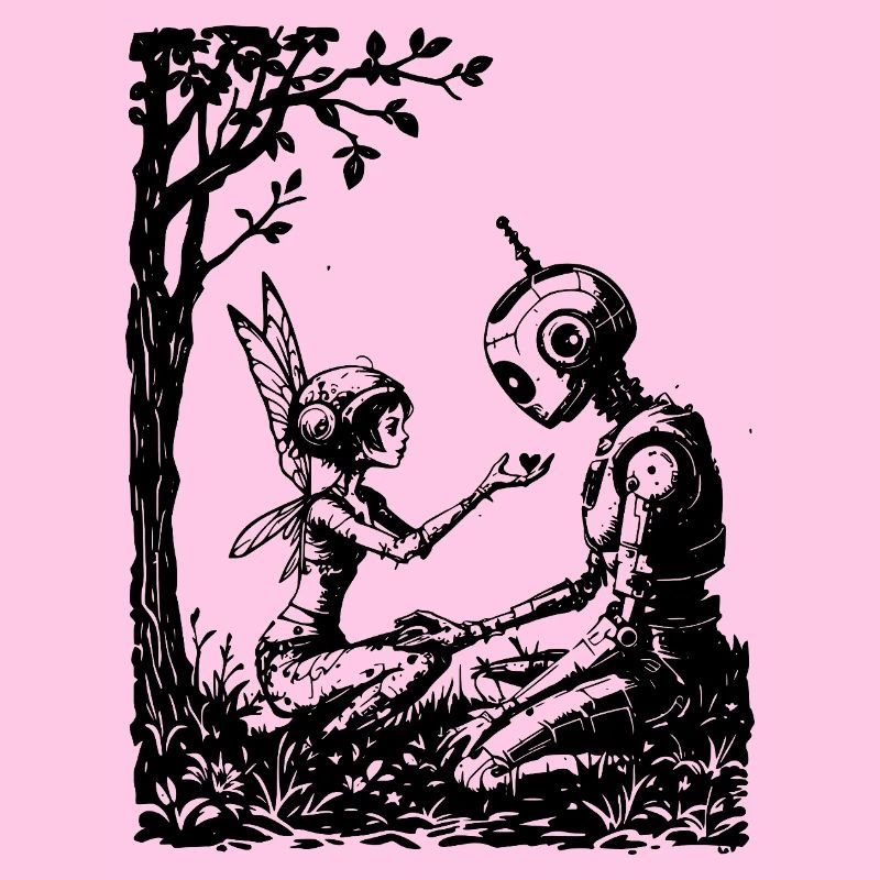 Fee repariert einen Roboter