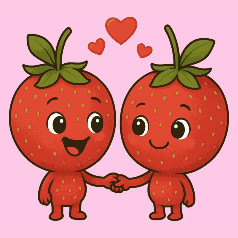 Erdbeeren mit Herzen