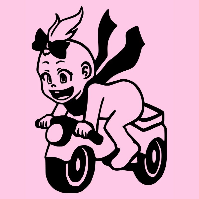 Mädchen auf Motorrad