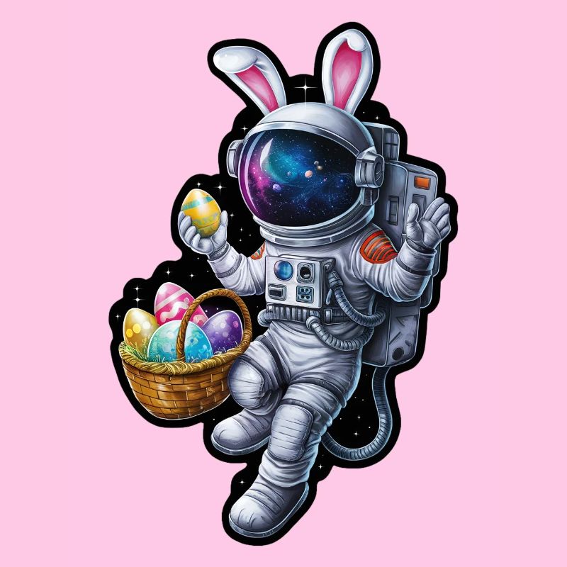 Aventure du lapin de Pâques et des œufs de Pâques dans l’espace