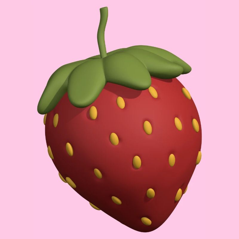 3D Erdbeere